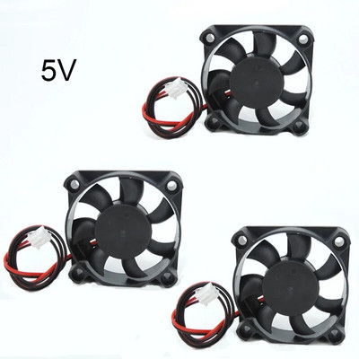 DC 5010 5V 12V 24V voltas 5cm Kompiuterio procesoriaus aušintuvo aušinimo ventiliatorius 50MM mažas išmetimo ventiliatorius 3D spausdintuvui 2 kontaktų 50x50x10mm movinis guolis