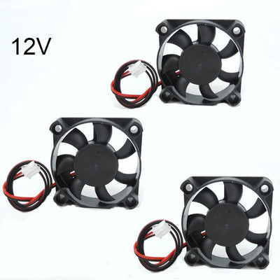DC 5010 5V 12V 24V voltas 5cm Kompiuterio procesoriaus aušintuvo aušinimo ventiliatorius 50MM mažas išmetimo ventiliatorius 3D spausdintuvui 2 kontaktų 50x50x10mm movinis guolis