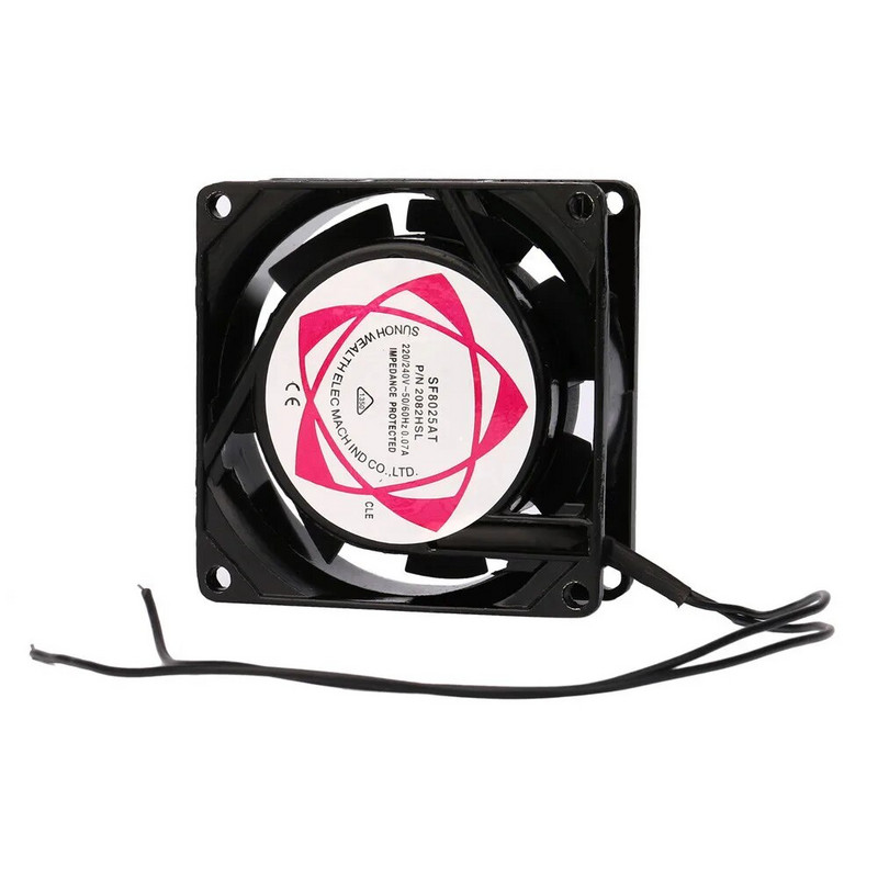 Kefe nélküli 8 cm 240 V x AC 80 mm fém x 80 mm ipari ventilátor 220 V 25 mm CPU ventilátor CPU