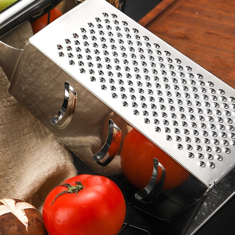 Nerūdijančio plieno keturpusiai smulkintuvai imbiero tarka Stereoskopinės daugiafunkcinės rankinės obliavimo staklės Virtuvės daržovių ir vaisių įtaisai