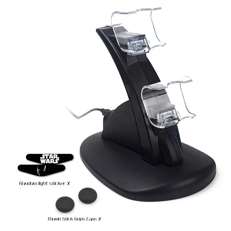 DATA FROG LED Dock de încărcare USB dublu Suport pentru controler pentru încărcător pentru gamepad Sony PS4/PS4 Slim/PS4 Pro