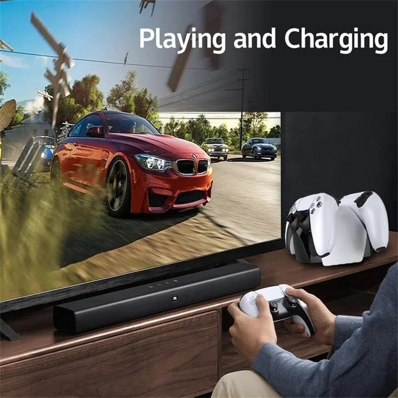 Kontrollera uzlādes stacija PlayStation 5 Dual Fast Charger LED indikatora uzlādes statīva dokstacija PS5 kontrolierim