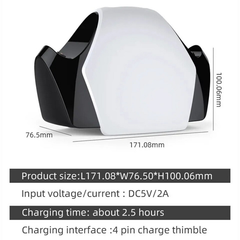 Kontrollera uzlādes stacija PlayStation 5 Dual Fast Charger LED indikatora uzlādes statīva dokstacija PS5 kontrolierim
