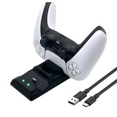 Belaidžio valdiklio įkroviklis Type-C USB dvigubo greito įkrovimo laikiklio doko stotis, skirta PS5, skirta Sony PlayStation5 greitam įkrovimui