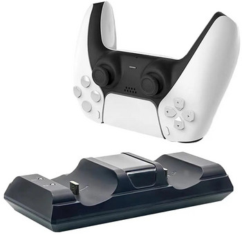 Безжичен контролер Зарядно устройство Type-C USB Dual Fast Charging Cradle Dock Station За PS5 За Sony PlayStation5 Бързо зареждане