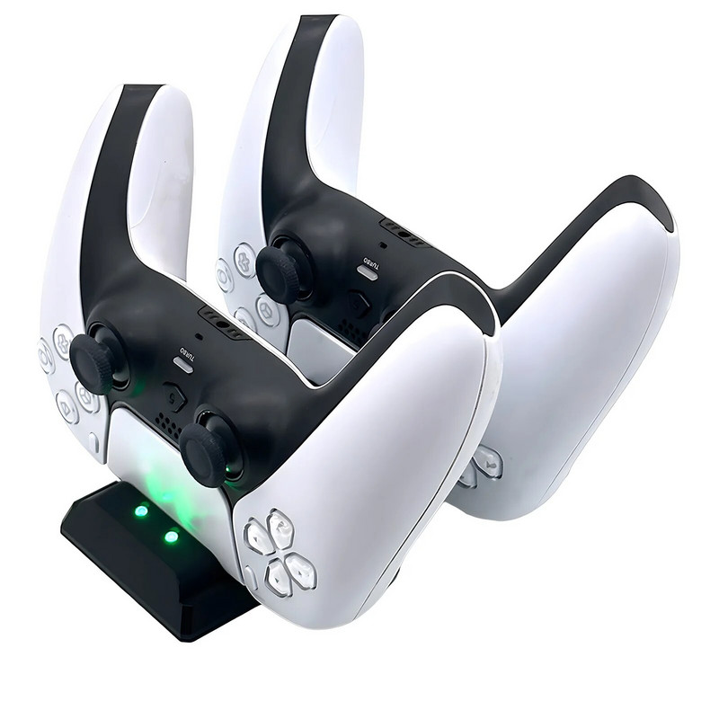 Vezeték nélküli vezérlő töltő Type-C USB kettős gyorstöltő bölcső dokkoló állomás PS5-höz Sony PlayStation5 gyorstöltés