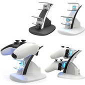 Belaidis valdiklis Gamepad Dvigubas įkroviklio dėklas, skirtas PS5 Dual Type-C Kontaktinis įkrovimo stovo stoties dėklas, skirtas Sony Playstation 5