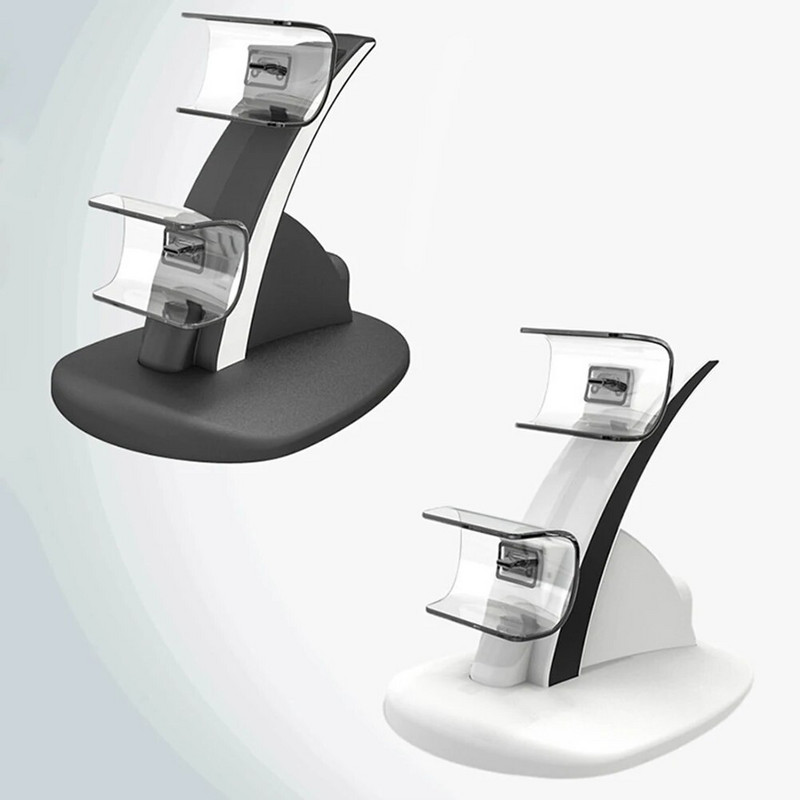 Controller wireless Gamepad Suport dublu încărcător pentru PS5 Dual Type-C Contact Stație de încărcare Leagăn pentru Sony Playstation 5