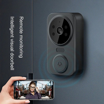 Бял/черен видеозвънец с 20 мелодии Домакинска смарт безжична камера за домашна безопасност