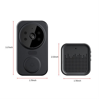 Бял/черен видеозвънец с 20 мелодии Домакинска смарт безжична камера за домашна безопасност