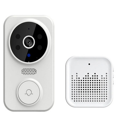 Baltas/juodas vaizdo durų skambutis su 20 skambėjimo melodijų Buitinė išmanioji belaidė kamera namų saugumui