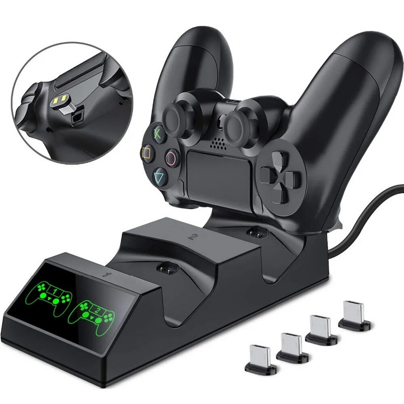 Punjač za PS4 kontroler za Playstation 4 Stanica za punjenje s 2 mikro USB ključa za punjenje Dual Charging Dock za PS4 Slim Pro