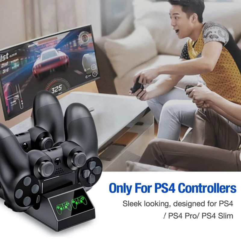 Punjač za PS4 kontroler za Playstation 4 Stanica za punjenje s 2 mikro USB ključa za punjenje Dual Charging Dock za PS4 Slim Pro