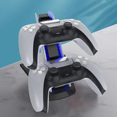Dvigubas greitas valdiklio įkroviklis su indikacinės lemputės valdiklio įkroviklio stotis Dviejų valdiklių įkrovimo stovas, skirtas Playstation5