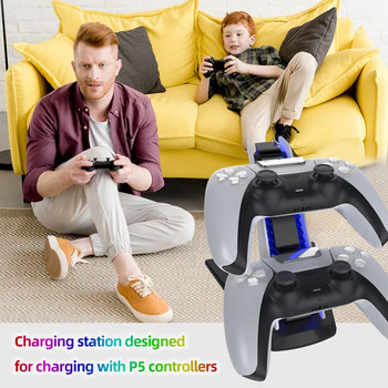 Dual Fast Controller Charger with Indicator Light Controller Charger Station Διπλή βάση φόρτισης ελεγκτή για Playstation5