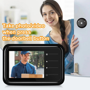 Wsdcam 2,4 ιντσών Video Doorbell Peephole Doorbell Camera Night Vision Video Eye Door Bell Home Ασφάλεια Προστασία Peephole Viewer