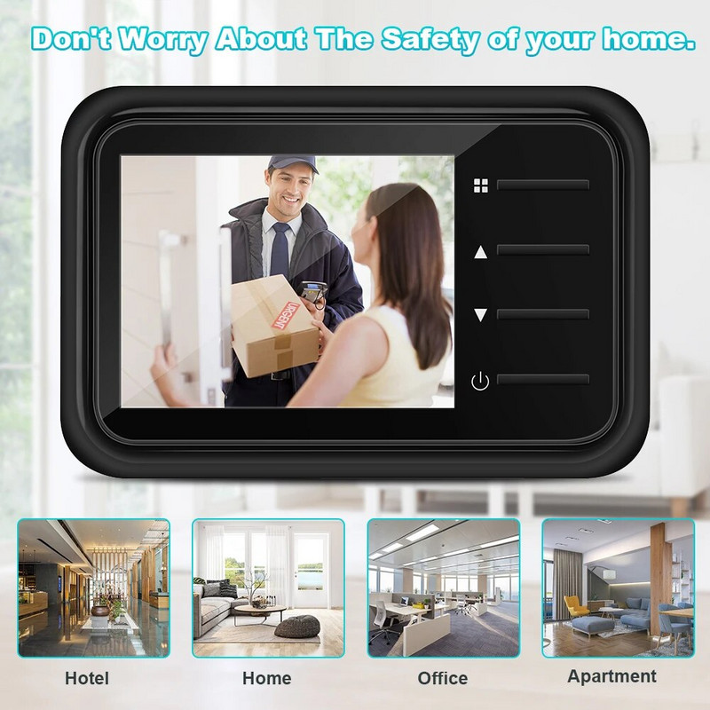 Wsdcam 2,4 inča video zvono špijunka zvono kamera za noćno gledanje video oko zvono kućna zaštita špijunka preglednik