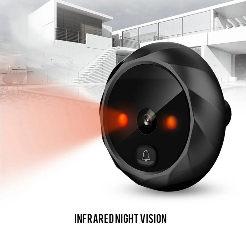 2,4 colių skystųjų kristalų ekranas, elektroninis durų peržiūros įrenginys, skambutis IR naktinis durų žvilgsnio kamera, nuotraukų įrašymo skaitmeninė durų kamera išmanioji peržiūros priemonė