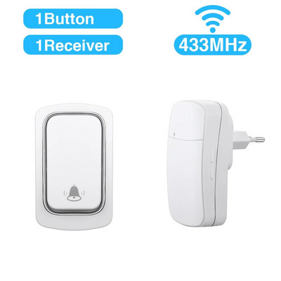 Juhtmeta uksekell ilma akudeta Veekindel kineetiline väliskell Isetoitega nupp-koera uksekella helinaga uksekell