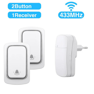 Juhtmeta uksekell ilma akudeta Veekindel kineetiline väliskell Isetoitega nupp-koera uksekella helinaga uksekell