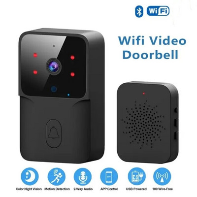 WiFi-video uksekell juhtmevaba HD-kaamera PIR-liikumistuvastus IR-alarm turvalisus nutikas koduuksekell WiFi sisetelefon kodu jaoks