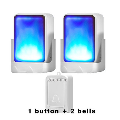 7 spalvų šviesos blykstė Keičiamas muzikinis durų skambutis namų belaidis durų varpelis kurčias, kietas senų žmonių aptarnavimo gaviklis