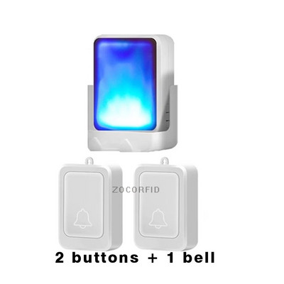 7 spalvų šviesos blykstė Keičiamas muzikinis durų skambutis namų belaidis durų varpelis kurčias, kietas senų žmonių aptarnavimo gaviklis