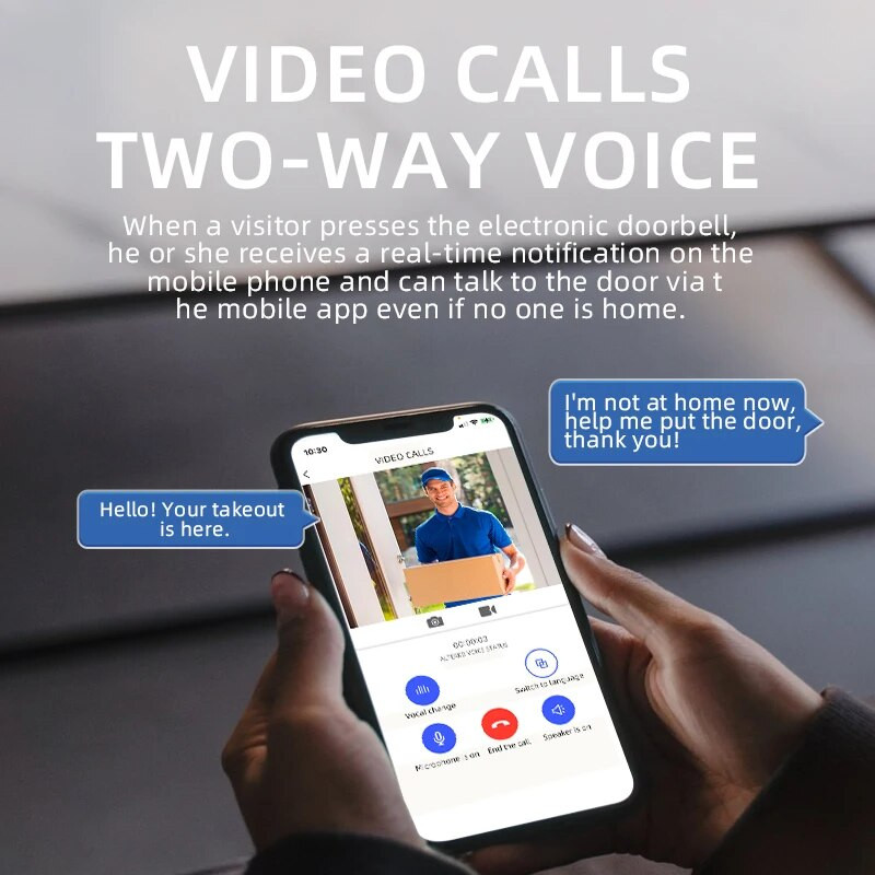 Cameră inteligentă pentru sonerie WiFi Securitate la domiciliu Video Interfon Cameră pentru sonerie pentru exterior Sonerie WiFi fără fir Sonerie audio bidirecțională Viziune de noapte