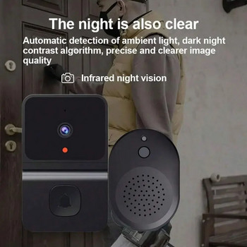 Z30 безжична камера за звънец със звънец Интелигентна домашна охрана Видео домофон Нощно виждане WiFi Интелигентен звънец Аудио