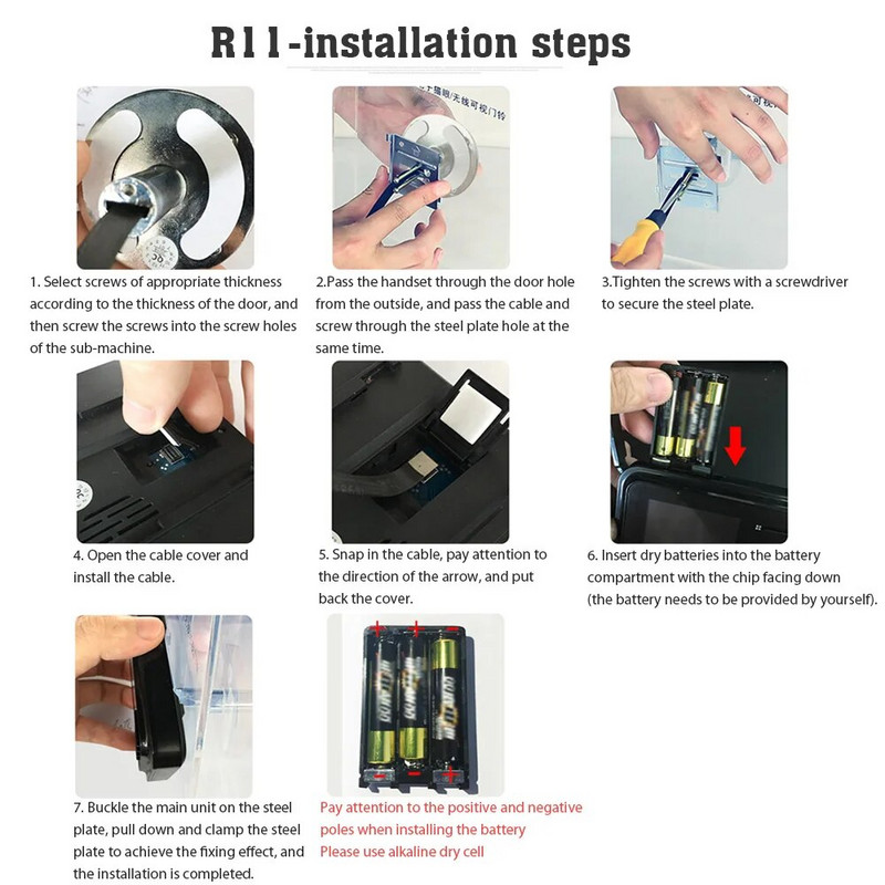 WiFi csengő ajtónéző kameraajtó vezeték nélküli monitorral Élő nézet Elérhető digitális éjjellátó fényképezés