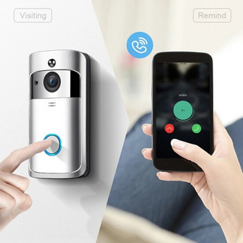 WiFi Doorbell Smart 720P HD видео в реално време двупосочен видео звънец с нощно виждане Водоустойчив безжичен звънец