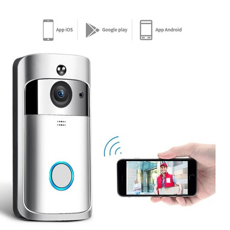 WiFi uksekell Smart 720P HD-video reaalajas kahesuunalise kõne video uksekell öönägemise veekindla juhtmevaba uksekellaga