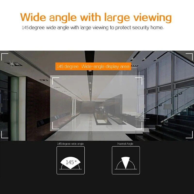 4,3 colio vaizdo akutė Skaitmeninis durų kameros durų skambutis IR naktinis matymas 170 laipsnių kampo žvilgtelėjimo kameros monitorius vizualinis durų skambutis