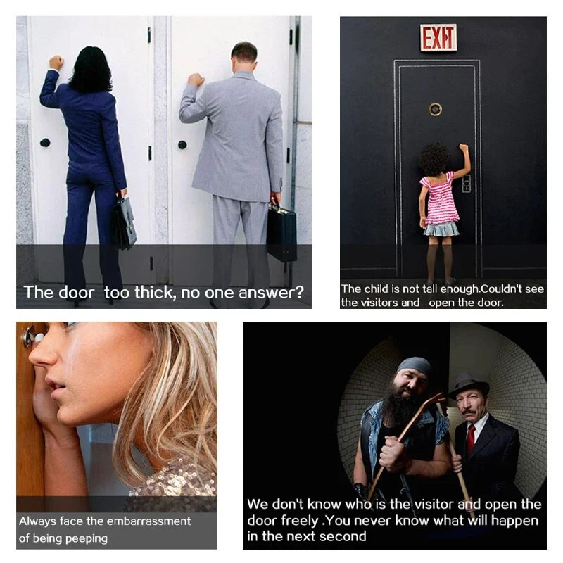 4,3 colio vaizdo akutė Skaitmeninis durų kameros durų skambutis IR naktinis matymas 170 laipsnių kampo žvilgtelėjimo kameros monitorius vizualinis durų skambutis