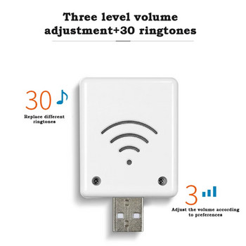 30 Music 150M Ασύρματο Doorbell Αδιάβροχο Τηλεχειριστήριο USB Smart Door Bell Receiver Τηλεχειριστήριο με ένα κουμπί