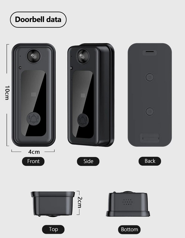 Belaidžio vaizdo skambučio IR naktinio matymo belaidžio durų skambučio HD 4,3 colio IPS ekrano durų skambučio kamera 2,4 G, skirta namų biuro butui