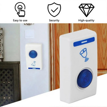 504D LED Wireless Chime Door Bell Doorbell & Wireles Remote control 32 Tune Songs White Home Security Χρήση Smart Door Bell