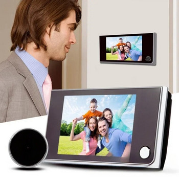 Ψηφιακή κάμερα 3,5 ιντσών Dell Peephole Viewer Ψηφιακή κάμερα πόρτας 120 μοιρών με γωνία προβολής ματιού βίντεο Bell Eye Door Door
