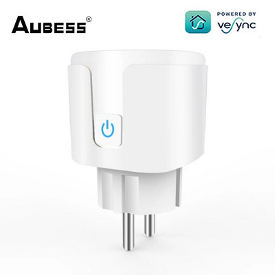 Aubess Smart Plug 20A WiFi su galios stebėjimu EU Smart Socket eWelink Smart Life App Control Support Alexa Google Home Yandex