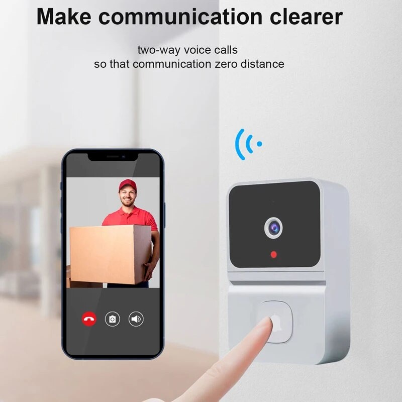 Tuya WiFi Video Doorbell Έξυπνο σπίτι Προστασία εσωτερικής ασφάλειας αμφίδρομης ενδοεπικοινωνίας Night Vision Επαναφορτιζόμενο κουδούνι πόρτας με κάμερα