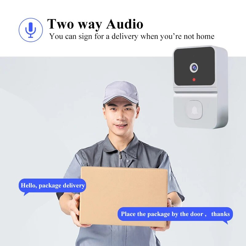 Tuya WiFi Video Doorbell Έξυπνο σπίτι Προστασία εσωτερικής ασφάλειας αμφίδρομης ενδοεπικοινωνίας Night Vision Επαναφορτιζόμενο κουδούνι πόρτας με κάμερα