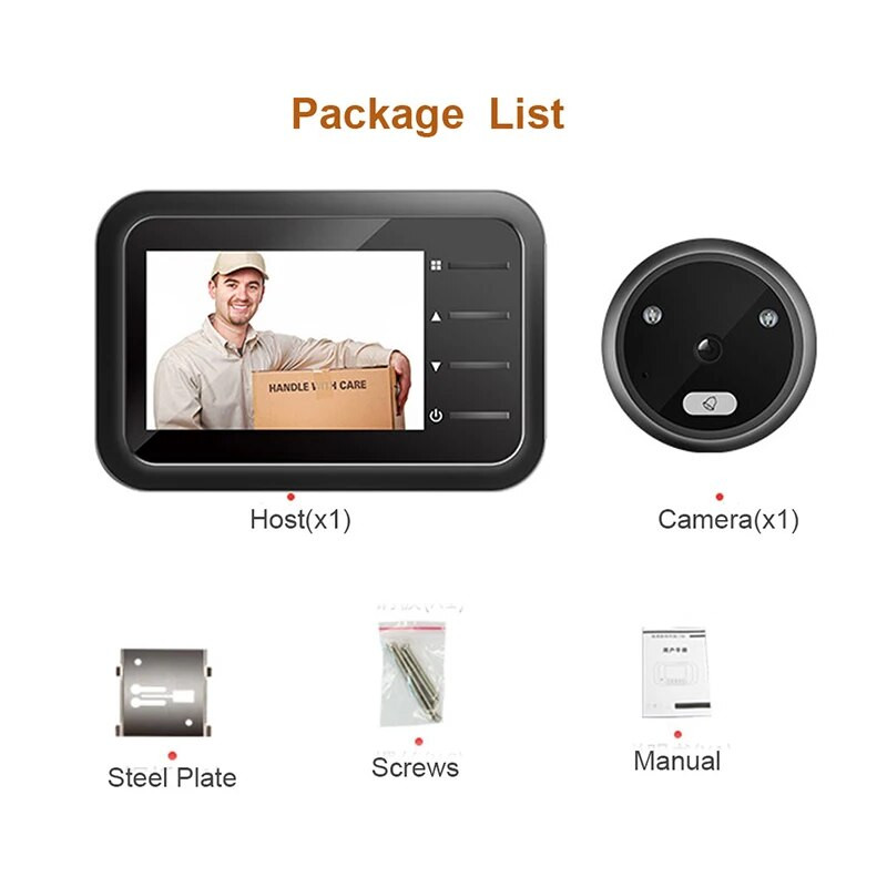 2,4 colio vaizdo skaitmeninis durų akutė, durų skambutis, automatinis naktinio vaizdo įrašymo „Maigic Eye“ fotoaparatas, skirtas įvesti elektroninį durų ieškiklį