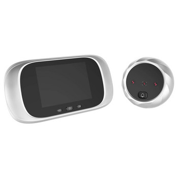 Сребърна 2,8-инчова видео шпионка Цифров звънец 120 градусов ъгъл на вратата Камера за окото Електронна шпионка Визуал Външен звънец 1X