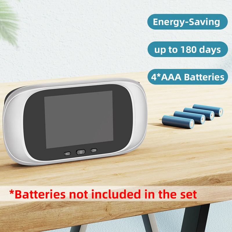 Sidabrinė 2,8 colio vaizdo akutė Skaitmeninis durų skambutis 120 laipsnių kampo durų akies kamera Elektroninė akutė peržiūros priemonė, lauko skambutis 1X