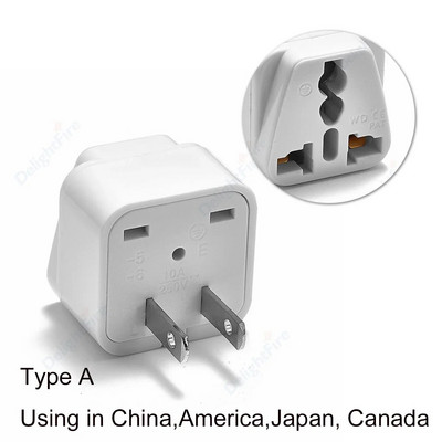 Universalus JAV kelioninis adapteris JK AU ES į JAV Kištukas Kanada Meksika Kištukinis keitiklis Amerikos maitinimo įkroviklis Elektros lizdas kintamosios srovės lizdas