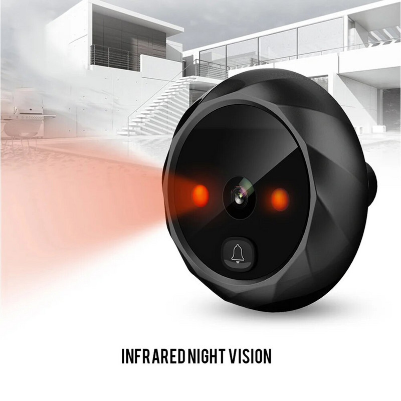 2,4" LCD képernyő elektronikus ajtónéző csengő IR éjszakai ajtó kukucskáló kamera fényképrögzítő digitális ajtókamera intelligens néző