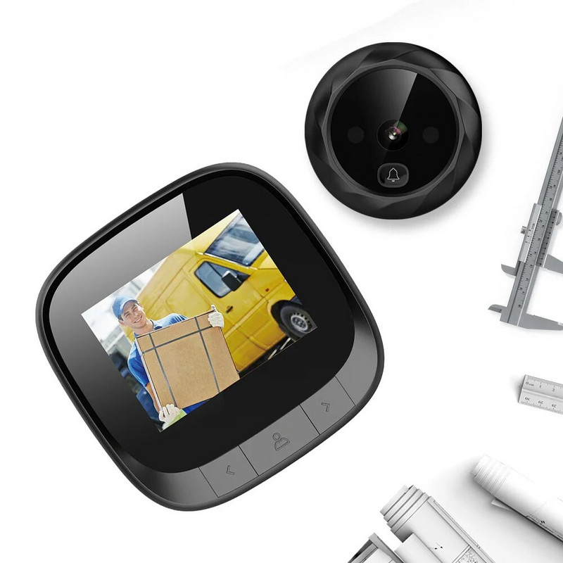 2,4" LCD képernyő elektronikus ajtónéző csengő IR éjszakai ajtó kukucskáló kamera fényképrögzítő digitális ajtókamera intelligens néző