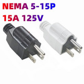 Nema 5-15P JAV amerikietiškas 3 kontaktų kintamosios srovės elektros maitinimo vyriškas kištukas adapteris adapteris laidas perjungiamas ilgintuvo laido jungtis 15A 125V