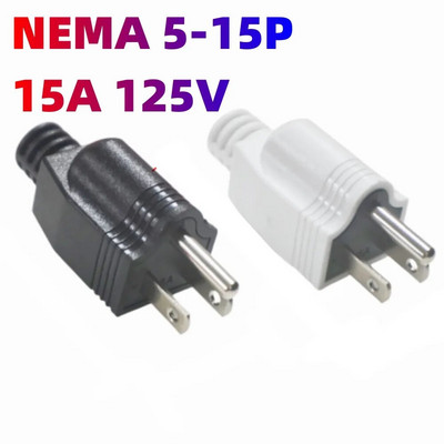 Nema 5-15P JAV amerikietiškas 3 kontaktų kintamosios srovės elektros maitinimo vyriškas kištukas adapteris adapteris laidas perjungiamas ilgintuvo laido jungtis 15A 125V