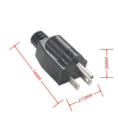 Nema 5-15P JAV amerikietiškas 3 kontaktų kintamosios srovės elektros maitinimo vyriškas kištukas adapteris adapteris laidas perjungiamas ilgintuvo laido jungtis 15A 125V